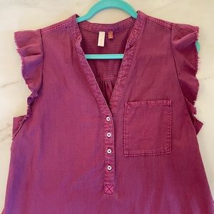 Pilcro Ruffle Tunic Dress, Pink/Purple, Medium